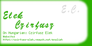 elek czirfusz business card